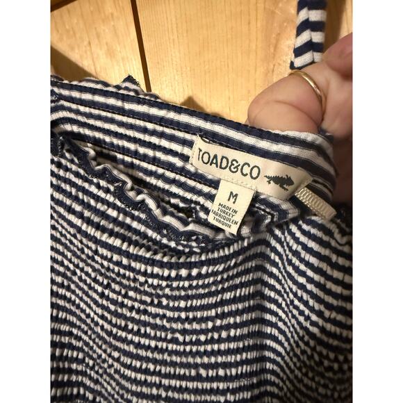 Toad and Co. Gemina Sleeveless Blue and White Striped Dress Size M - Picture 4 of 6